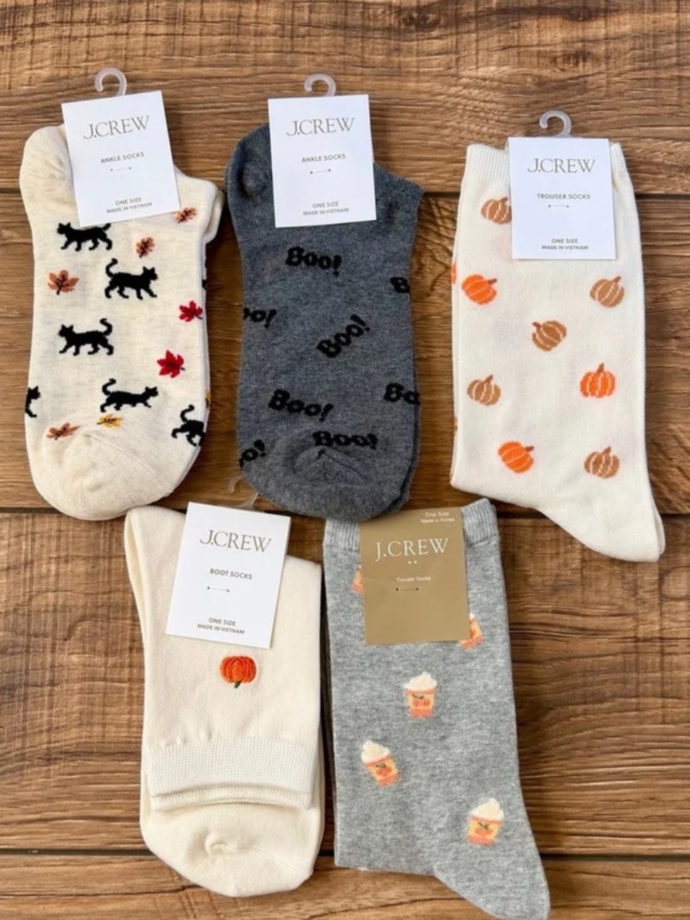 J. Crew Factory Fall Sock Bundle of five pairs of socks
